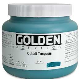 Golden Heavy Body Artist Acrylics - Cobalt Turquoise, 32 oz Jar
