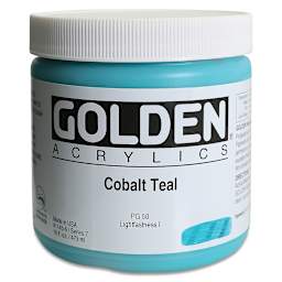 Golden Heavy Body Artist Acrylics - Cobalt Teal, 16 oz