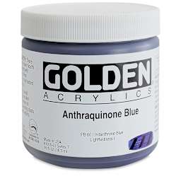 Golden Heavy Body Artist Acrylics - Anthraquinone Blue, 16 oz Jar
