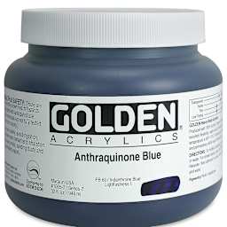 Golden Heavy Body Artist Acrylics - Anthraquinone Blue, 32 oz Jar