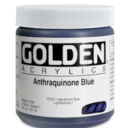 Golden Heavy Body Artist Acrylics - Anthraquinone Blue, 8 oz Jar