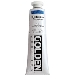 Golden Heavy Body Artist Acrylics - Cerulean Blue Chromium, 2 oz Tube