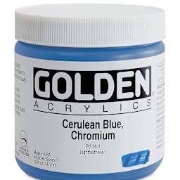 Golden Heavy Body Artist Acrylics - Cerulean Blue Chromium, 16 oz Jar