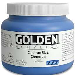 Golden Heavy Body Artist Acrylics - Cerulean Blue Chromium, 32 oz Jar