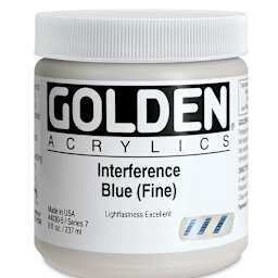 Golden Heavy Body Artist Acrylics - Interference Blue (Fine), 8 oz Jar