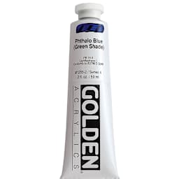Golden Heavy Body Artist Acrylics - Phthalo Blue (Green Shade), 2 oz Tube