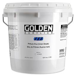 Golden Heavy Body Acrylic Paint - Phthalo Blue (Green Shade), 128 oz Jar