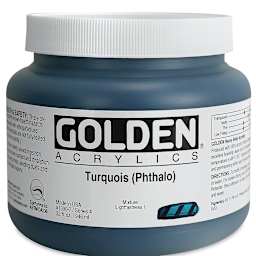 Golden Heavy Body Artist Acrylics - Turquoise (Phthalo), 32 oz Jar