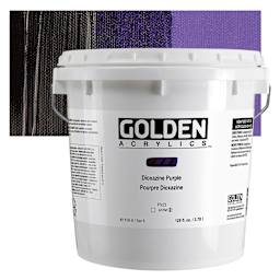 Golden Heavy Body Acrylic Paint - Dioxazine Purple, 128 oz Jar and swatch