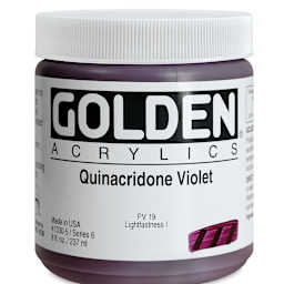 Golden Heavy Body Artist Acrylics - Quinacridone Violet, 8 oz Jar