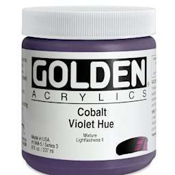 Golden Heavy Body Artist Acrylics - Cobalt Violet Hue, 8 oz Jar