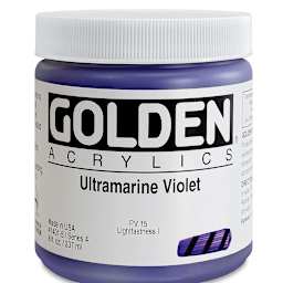 Golden Heavy Body Artist Acrylics - Ultramarine Violet, 8 oz jar