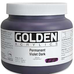 Golden Heavy Body Artist Acrylics - Permanent Violet Dark, 32 oz Jar
