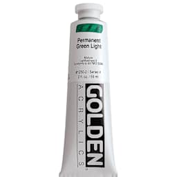 Golden Heavy Body Artist Acrylics - Permanent Green Light, 2 oz Tube