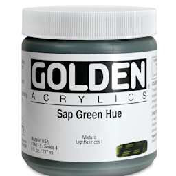Golden Heavy Body Artist Acrylics - Sap Green Hue, 8 oz Jar