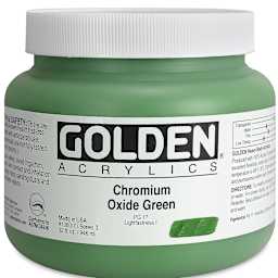 Golden Heavy Body Artist Acrylics - Chromium Oxide Green, 32 oz Jar