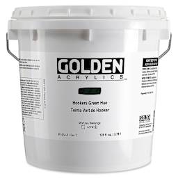 Golden Heavy Body Acrylic Paint - Hooker's Green Hue, 128 oz Jar