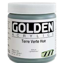Golden Heavy Body Artist Acrylics - Terre Verte Historic Hue, 8 oz Jar