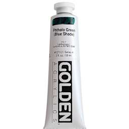Golden Heavy Body Artist Acrylics - Phthalo Green (Blue Shade), 2 oz Tube