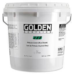 Golden Heavy Body Acrylic Paint - Phthalo Green (Blue Shade), 128 oz Jar