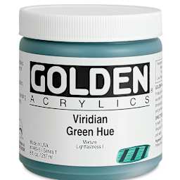 Golden Heavy Body Artist Acrylics - Viridian Green Hue, 8 oz Jar