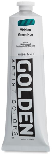 Golden Heavy Body Artist Acrylics - Viridian Green Hue, 5 oz Tube 