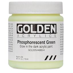Golden Heavy Body Artist Acrylics - Phosphorescent Green, 4 oz Jar