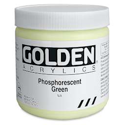 Golden Heavy Body Artist Acrylics - Phosphorescent Green, 16 oz jar