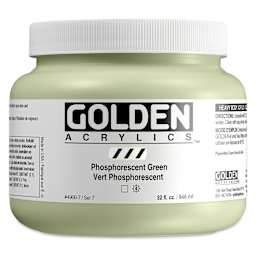 Golden Heavy Body Artist Acrylics - Phosphorescent Green, 32 oz Jar