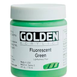 Golden Heavy Body Artist Acrylics - Fluorescent Green, 4 oz Jar