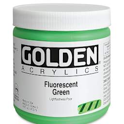 Golden Heavy Body Artist Acrylics - Fluorescent Green, 16 oz jar