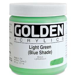 Golden Heavy Body Artist Acrylics - Light Green (Blue Shade), 8 oz jar