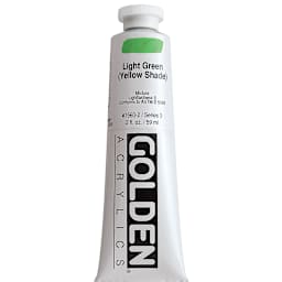 Golden Heavy Body Artist Acrylics - Light Green (Yellow Shade), 2 oz Tube