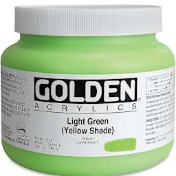 Golden Heavy Body Artist Acrylics - Light Green (Yellow Shade), 32 oz Jar