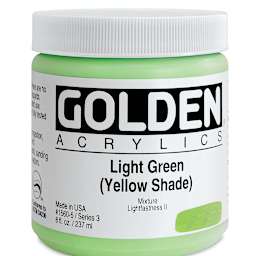 Golden Heavy Body Artist Acrylics - Light Green (Yellow Shade), 8 oz Jar
