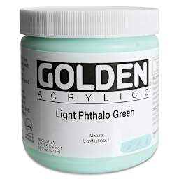 Golden Heavy Body Artist Acrylics - Light Phthalo Green, 16 oz