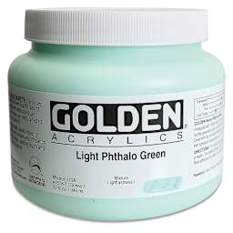 Golden Heavy Body Artist Acrylics - Light Phthalo Green, 32 oz