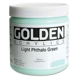 Golden Heavy Body Artist Acrylics - Light Phthalo Green, 8 oz