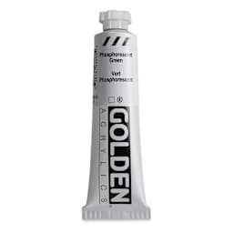 Golden Heavy Body Artist Acrylics - Phosphorescent Green, 2 oz Tube