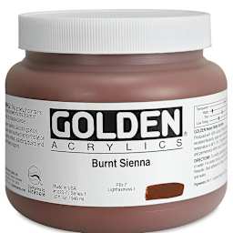 Golden Heavy Body Artist Acrylics - Burnt Sienna, 32 oz Jar
