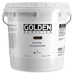 Golden Heavy Body Acrylic Paint - Burnt Umber, 128 oz Bucket