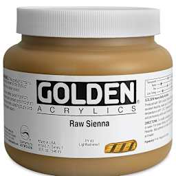 Golden Heavy Body Artist Acrylics - Raw Sienna, 32 oz Jar