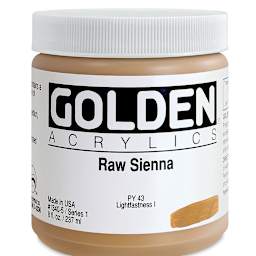 Golden Heavy Body Artist Acrylics - Raw Sienna, 8 oz Jar
