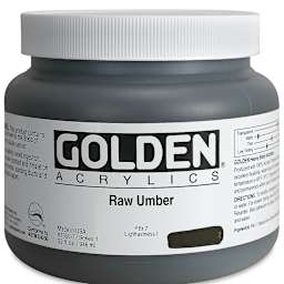 Golden Heavy Body Artist Acrylics - Raw Umber, 32 oz jar