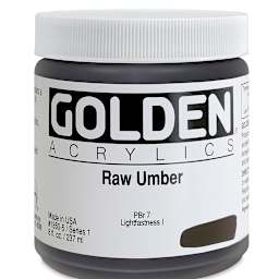 Golden Heavy Body Artist Acrylics - Raw Umber, 8 oz jar