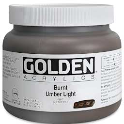 Golden Heavy Body Artist Acrylics - Burnt Umber Light, 32 oz Jar
