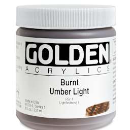 Golden Heavy Body Artist Acrylics - Burnt Umber Light, 8 oz jar