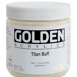 Golden Heavy Body Artist Acrylics - Titanium Buff, 16 oz Jar