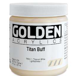 Golden Heavy Body Artist Acrylics - Titanium Buff, 8 oz Jar