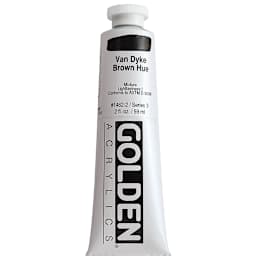 Golden Heavy Body Artist Acrylics - Van Dyke Brown Hue, 2 oz Tube